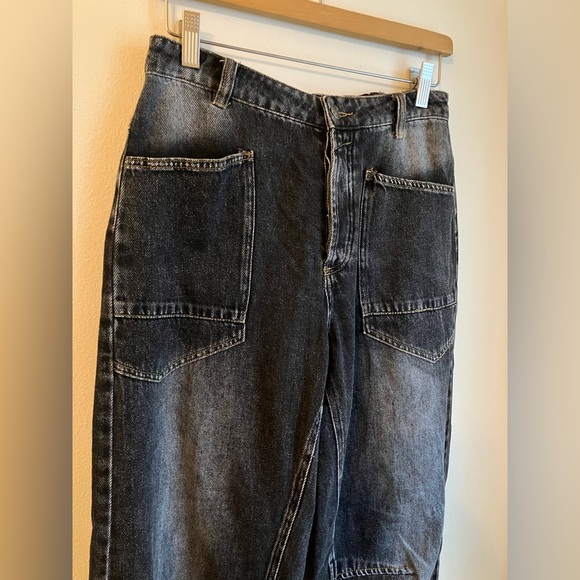 Talulah Wide Leg High Rise Soft Denim Barrel Jeans Pants Elastic Waist size 4-6 - Picture 5 of 14